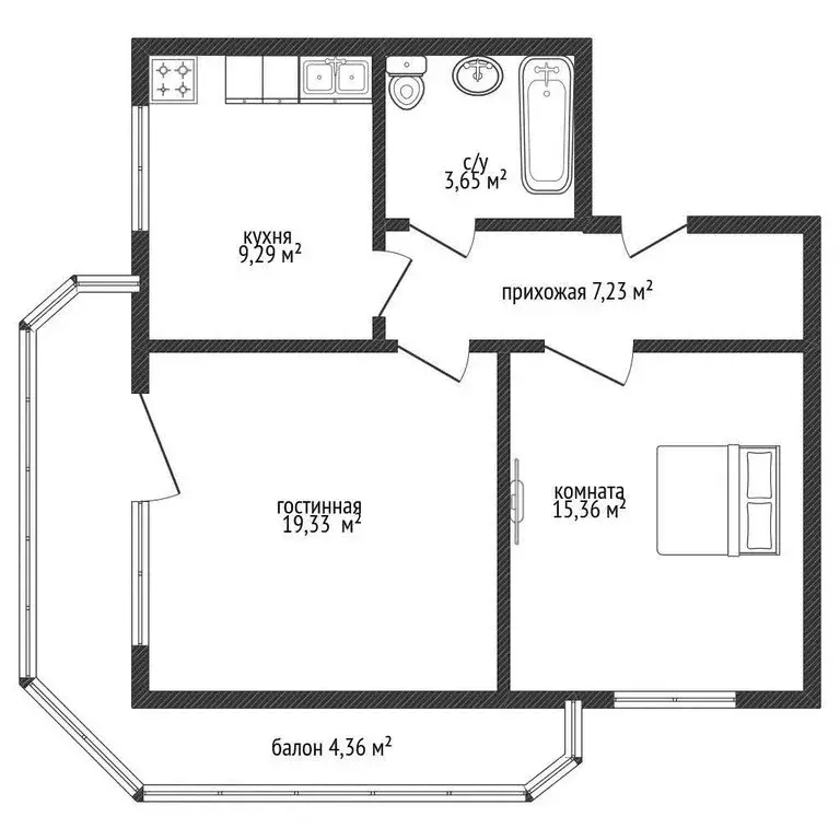 2-комнатная квартира: Краснодар, Черкасская улица, 58/2 (56 м) - Фото 0