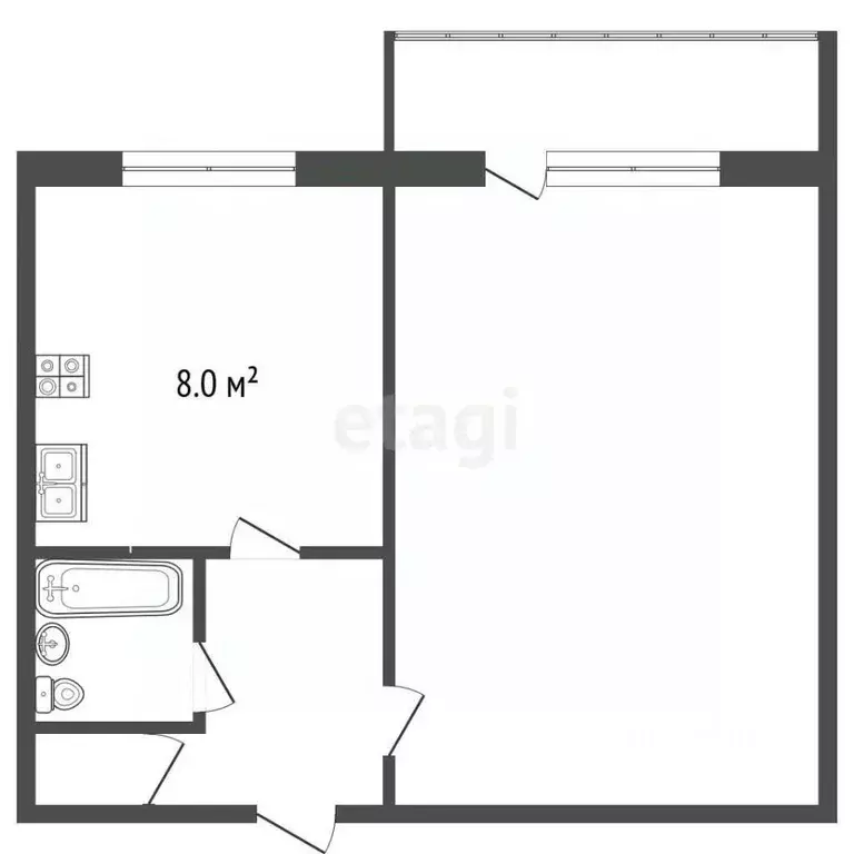 1-к кв. Владимирская область, Муром ул. Воровского, 90 (37.9 м) - Фото 2