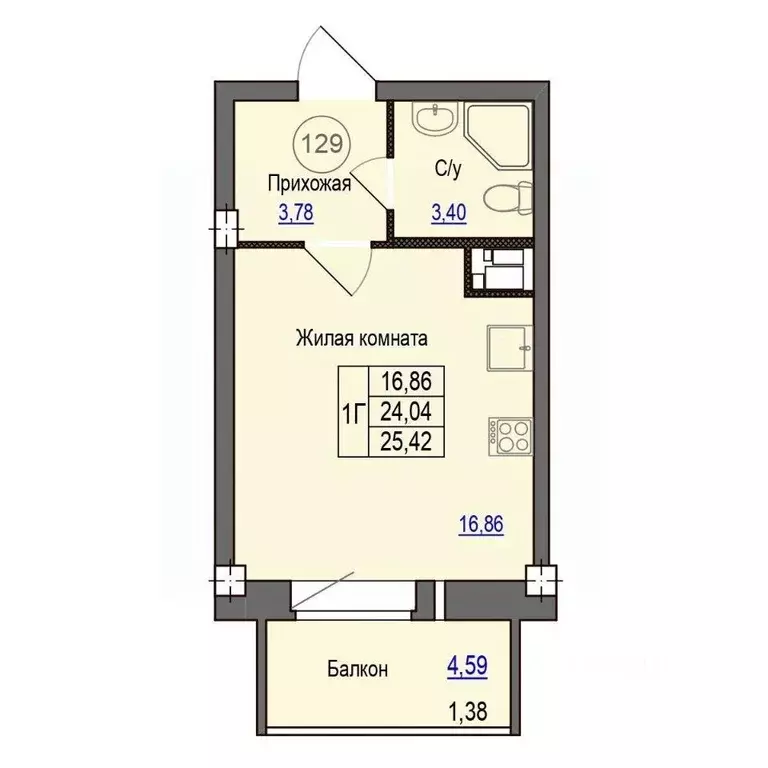 1-к кв. Псковская область, Псковский район, Завеличенская волость, д. ... - Фото 1