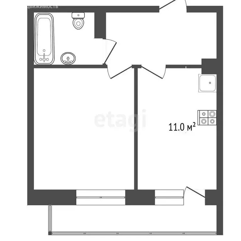 1-комнатная квартира: Тамбов, улица Агапкина, 25А (38 м) - Фото 0