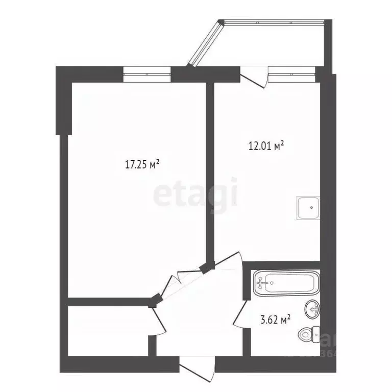 1-к кв. Амурская область, Благовещенск Театральная ул., 79 (39.1 м) - Фото 1