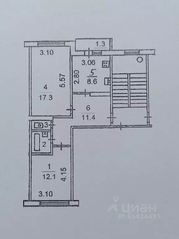 2-к кв. Псковская область, Псков ул. Ижорского Батальона, 6А (53.7 м) - Фото 1