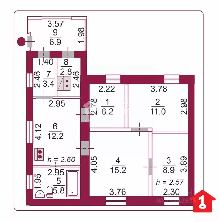4-к кв. Омская область, Омск ул. 4-я Заречная, 34 (65.5 м) - Фото 1