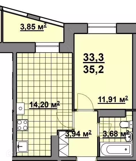 Продаётся 1-к квартира, 36.8 м - Фото 0
