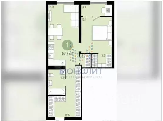 1-к кв. Московская область, Ленинский городской округ, д. Сапроново ... - Фото 2