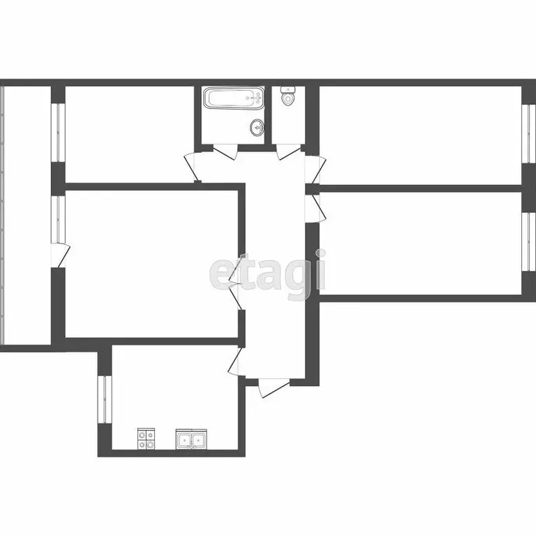 4-комнатная квартира: Тюмень, Ямская улица, 76 (73.5 м) - Фото 0