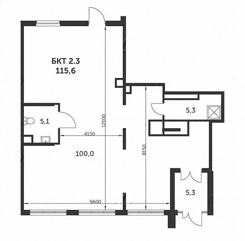 Помещение свободного назначения (115 м) - Фото 1