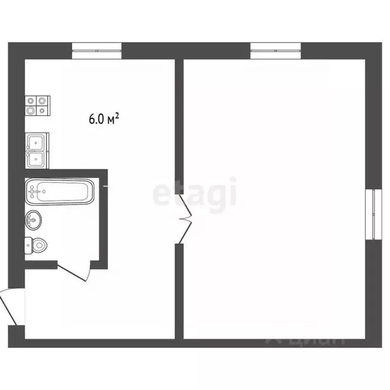 1-к кв. Владимирская область, Муром Кооперативная ул., 5 (32.4 м) - Фото 2