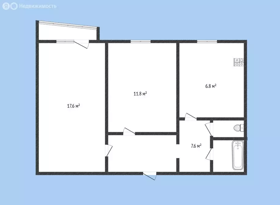 2-комнатная квартира: Черкесск, улица Космонавтов, 17 (47.7 м) - Фото 1