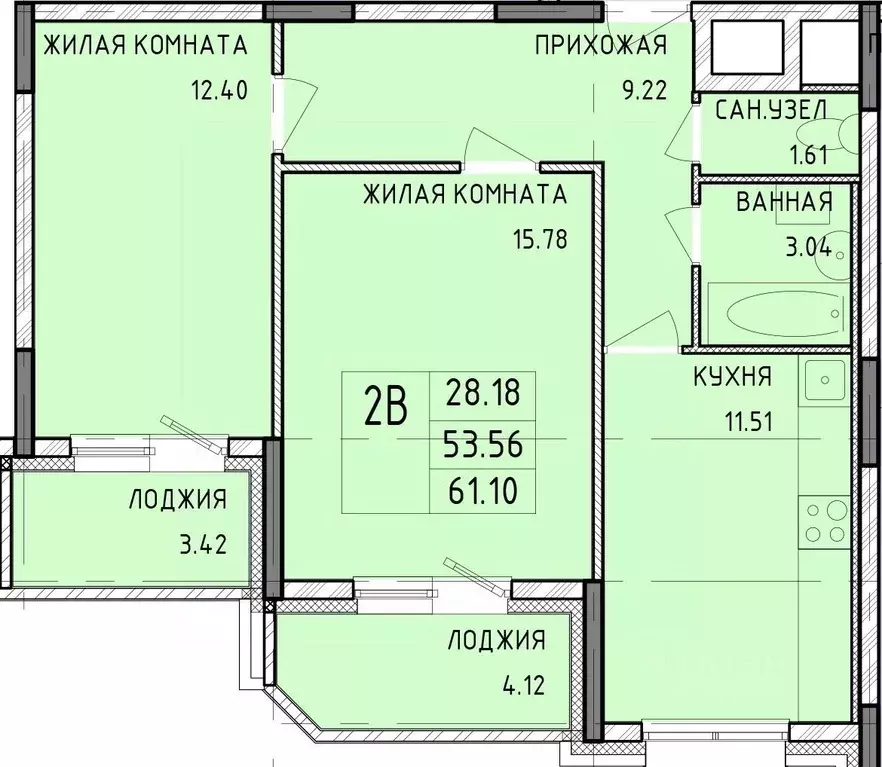 2-к кв. Тульская область, Тула Рязанская ул., 23 (61.1 м) - Фото 0