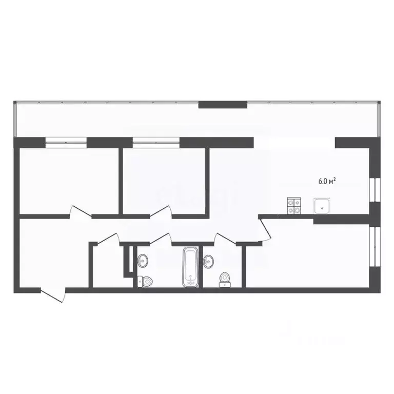 3-к кв. Тюменская область, Тюмень ул. Газовиков, 73 (75.5 м) - Фото 2