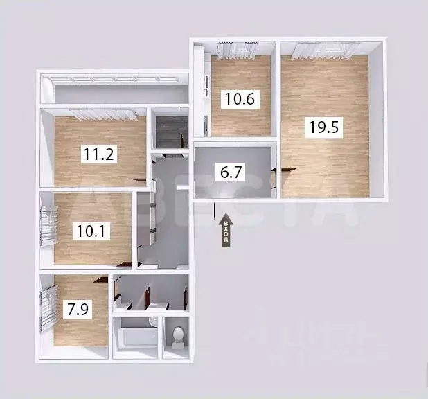 4-к кв. Омская область, Омск ул. 2-я Железнодорожная, 5 (80.8 м) - Фото 2