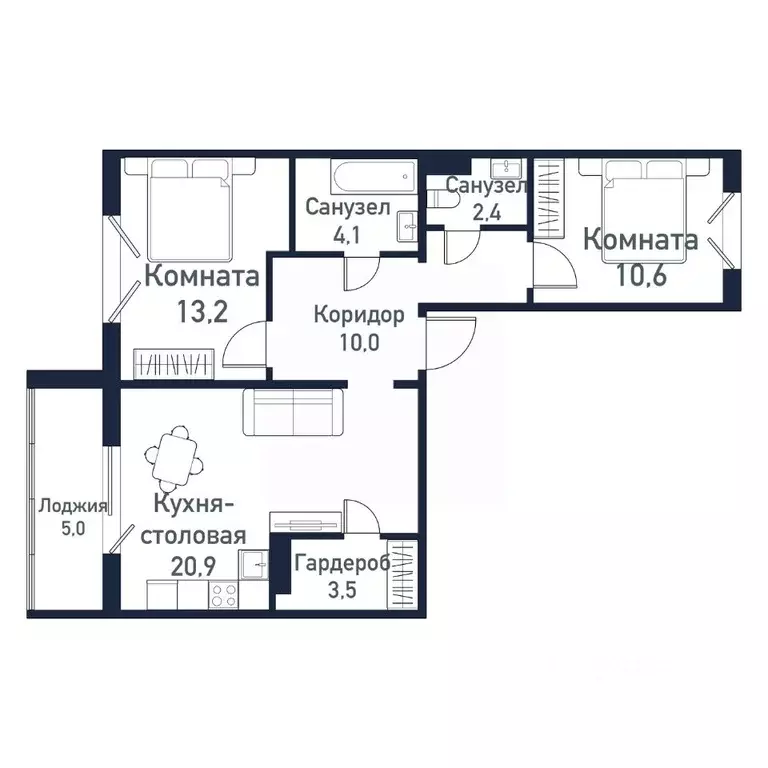 2-к кв. Челябинская область, Челябинский городской округ, пос. ... - Фото 1