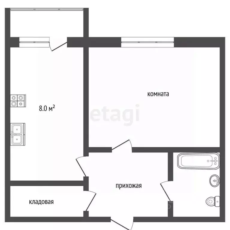 1-к кв. Владимирская область, Муром Кленовая ул., 1к2 (35.7 м) - Фото 2
