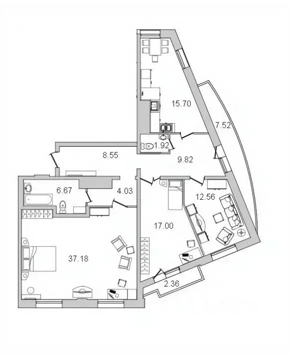 3-к кв. Санкт-Петербург просп. Просвещения, 43 (116.0 м) - Фото 1