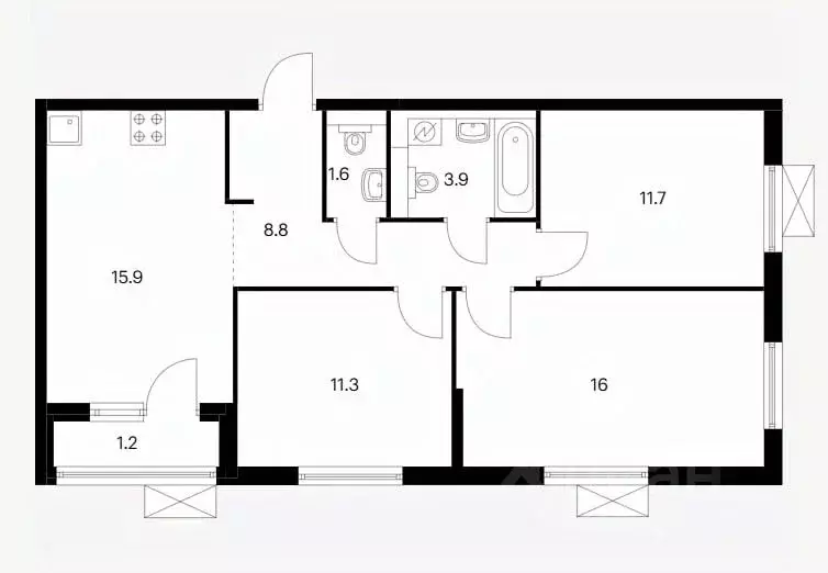 3-к кв. Ярославская область, Ярославль ул. Академика Колмогорова, 26 ... - Фото 1
