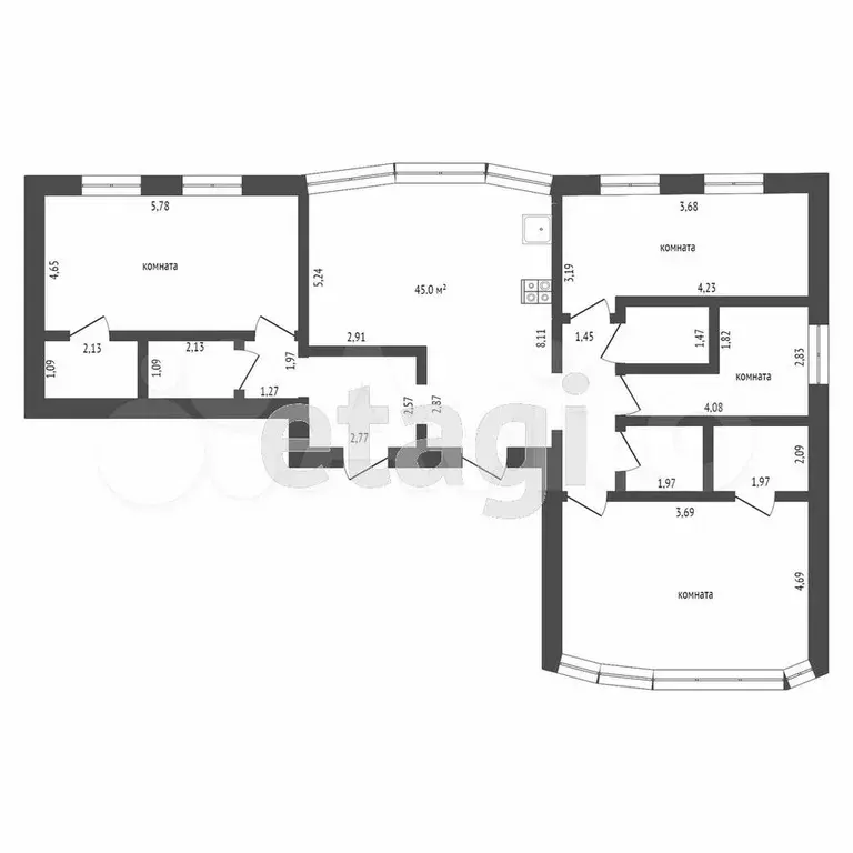 3-к. квартира, 179 м, 5/9 эт. - Фото 0