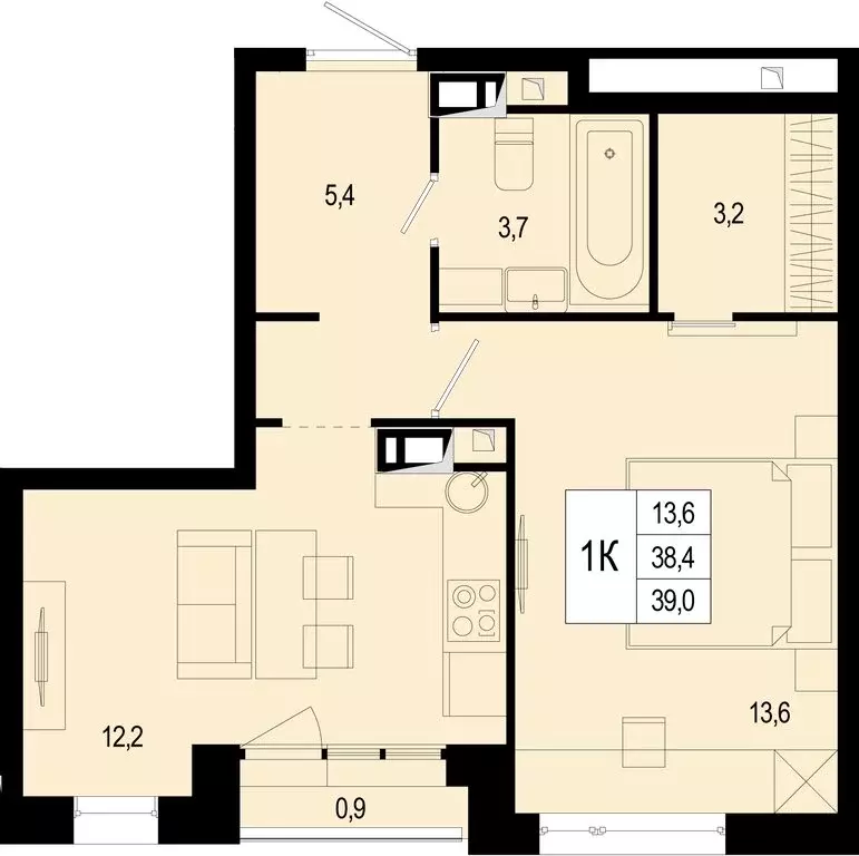 1-комнатная квартира: Московская область, городской округ Подольск, ... - Фото 1