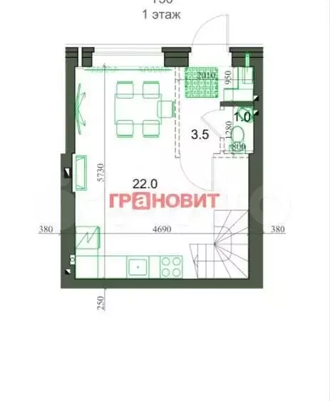 2-к. квартира, 47 м, 1/2 эт. - Фото 0
