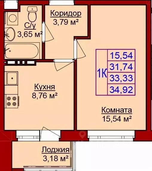 1-к кв. Удмуртия, Ижевск Сельхозвыставка жилрайон,  (34.92 м) - Фото 0