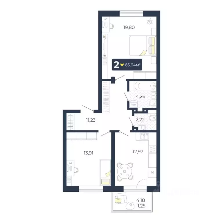 2-к кв. Красноярский край, Красноярск городской округ, пос. Солонцы, ... - Фото 1