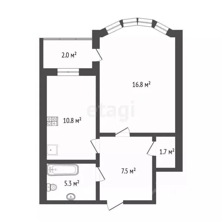 1-к кв. Тюменская область, Тюмень Тюменский-1 мкр, ул. Николая ... - Фото 2