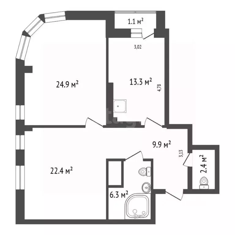 3-к кв. Красноярский край, Красноярск Октябрьская ул., 16 (78.8 м) - Фото 2