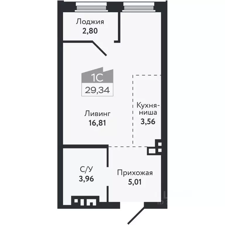 Студия Томская область, Томск Черемошники мкр, ул. Бердская, 14/3 ... - Фото 2