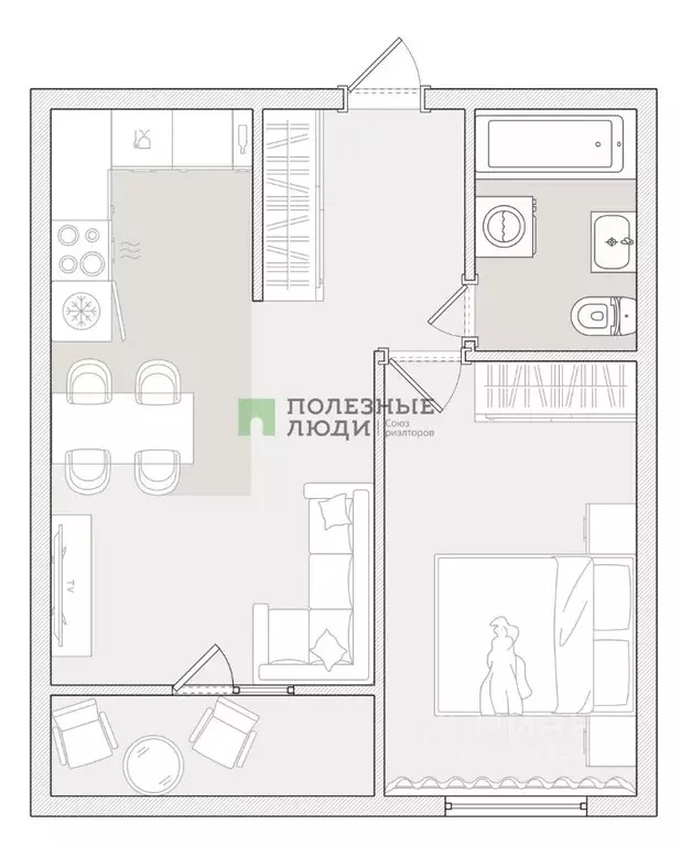 2-к кв. Томская область, Томск просп. Ленина, 206В (39.27 м) - Фото 1