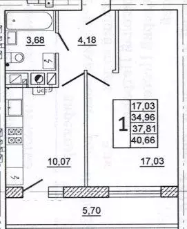 1-к кв. Смоленская область, Смоленск ул. Нахимова, 23А (40.9 м) - Фото 1