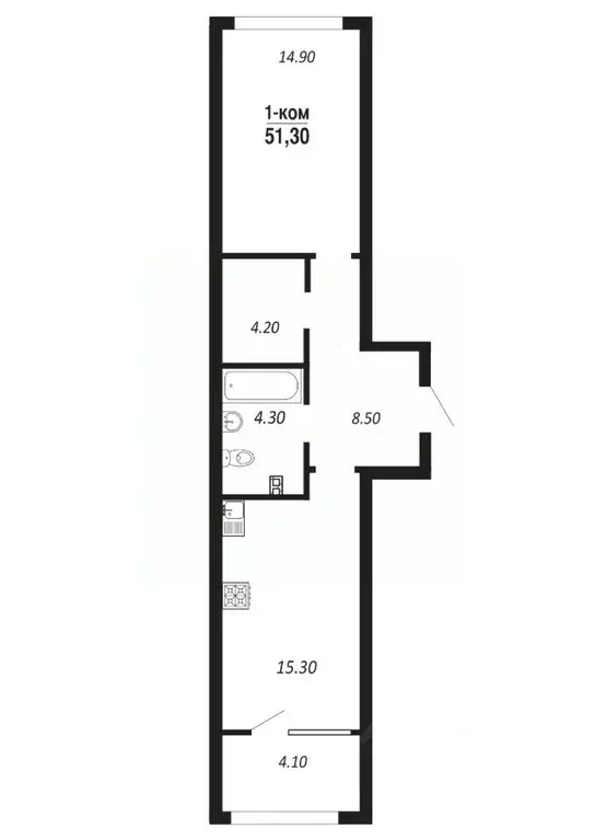 1-к кв. Омская область, Омск просп. Королева (51.6 м) - Фото 0