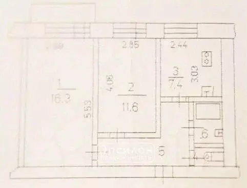 2-к кв. Курская область, Курск ул. Карла Либкнехта, 4 (44.4 м) - Фото 1