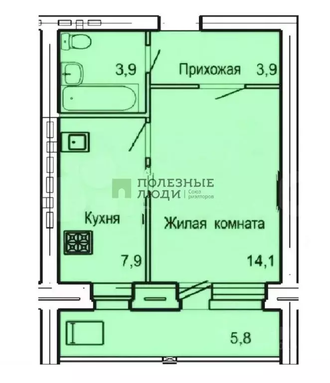1-к кв. Орловская область, Орел ул. Родзевича-Белевича, 5 (33.0 м) - Фото 1