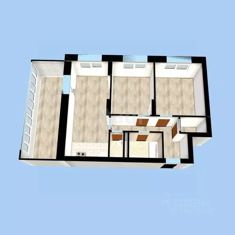 2-к кв. Башкортостан, Уфа Айская ул., 61 (86.0 м) - Фото 1