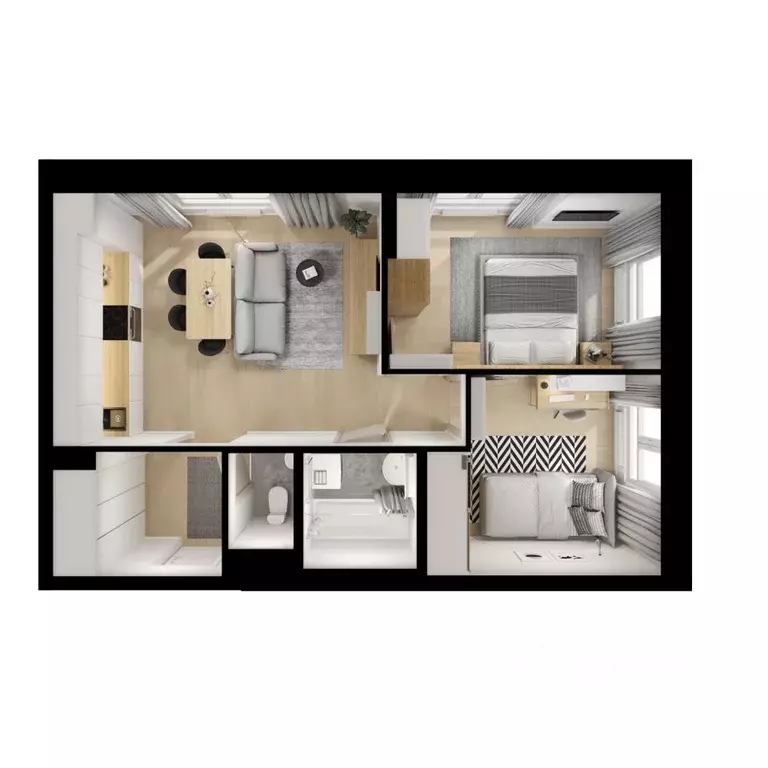 2-к кв. Московская область, Мытищи Яуза Парк жилой комплекс, к11 (51.6 ... - Фото 2