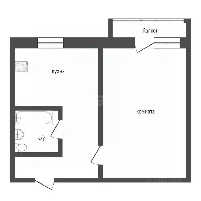 1-к кв. Курганская область, Курган ул. Радионова, 18 (29.8 м) - Фото 2