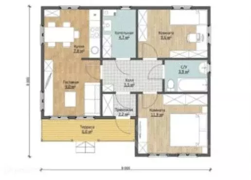 Дом в Краснодарский край, Темрюкский район, Ахтанизовское с/пос, пос. ... - Фото 2