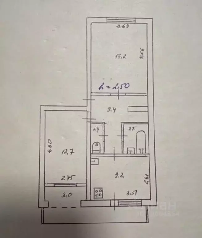 2-к кв. Севастополь ул. Горпищенко, 110к5 (55.8 м) - Фото 2