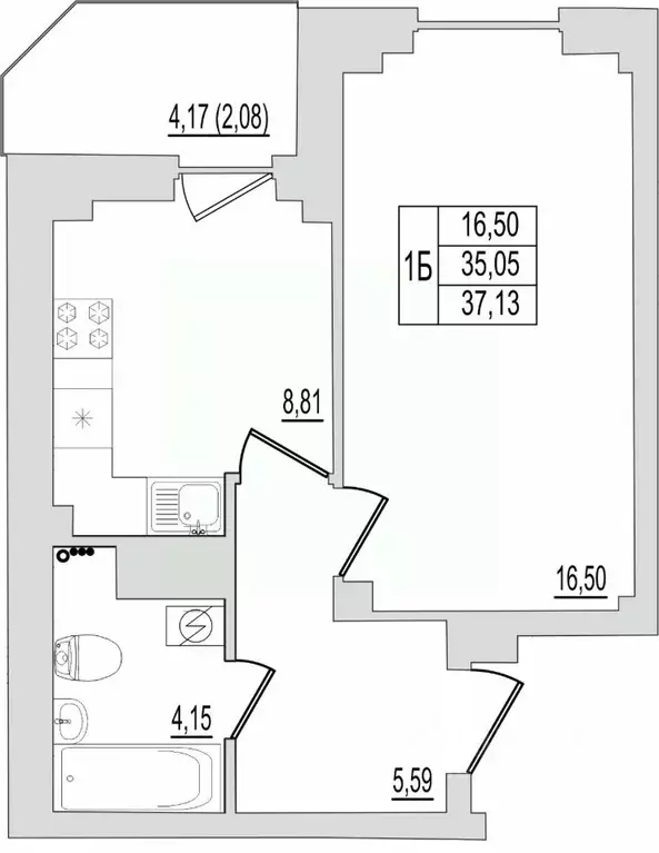 1-к кв. Псковская область, Псков Линейная ул., 87 (37.13 м) - Фото 0