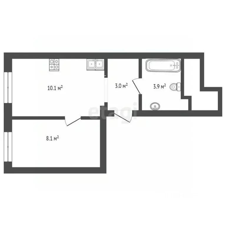 1-к кв. Тюменская область, Тюмень Новгородская ул., 9А (25.1 м) - Фото 1