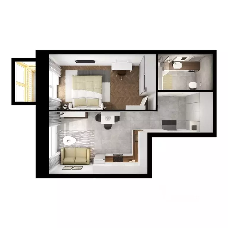 1-к кв. Татарстан, Казань Нокса Парк жилой комплекс, 8 (45.0 м) - Фото 1