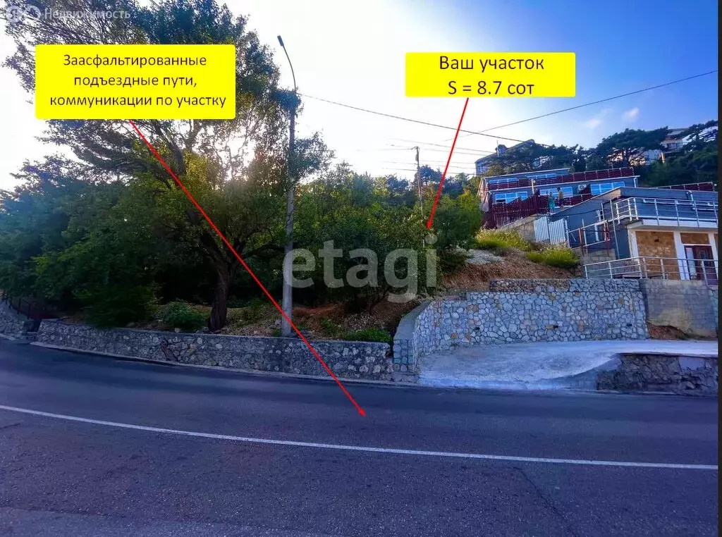 Участок в Алупка, Севастопольское шоссе (8.7 м) - Фото 1
