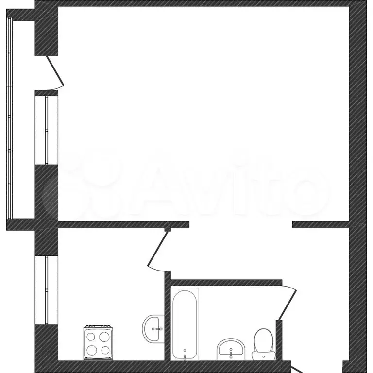 1-к. квартира, 29,9 м, 5/5 эт. - Фото 0