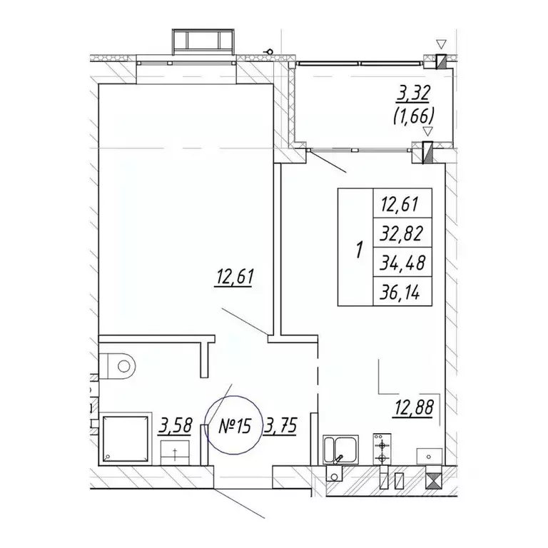 1-к кв. Калининградская область, Зеленоградск  (36.14 м) - Фото 1