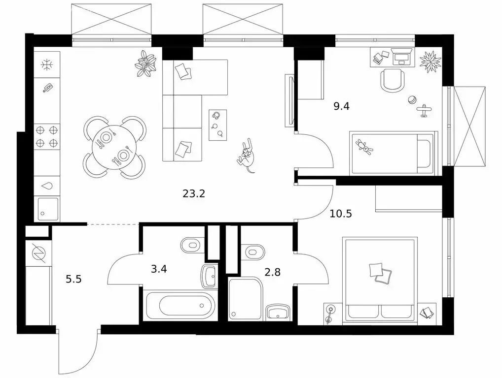 2-комнатная квартира: Москва, жилой комплекс Кавказский Бульвар 51, ... - Фото 1