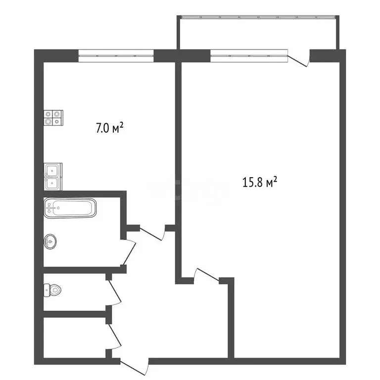 1-комнатная квартира: Санкт-Петербург, проспект Сизова, 20к2 (30.9 м) - Фото 1