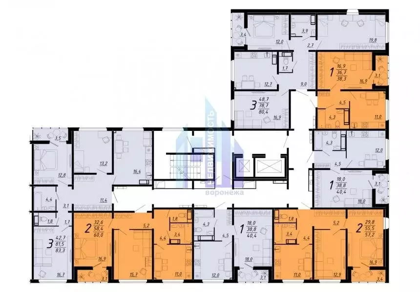3-комнатная квартира: Воронеж, Ленинградская улица, 27 (83 м) - Фото 2