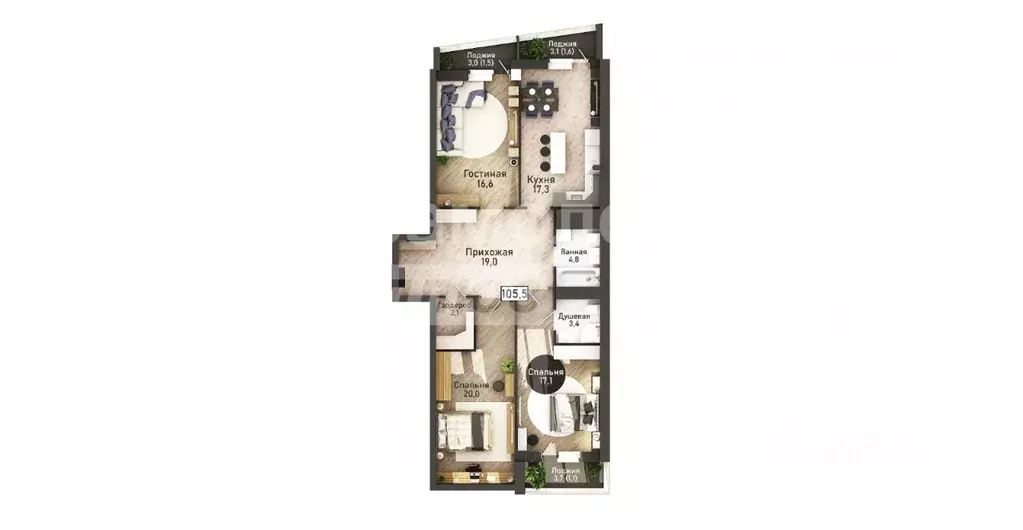 4-к кв. Курская область, Курск ул. Павлуновского, 3 (105.5 м) - Фото 1