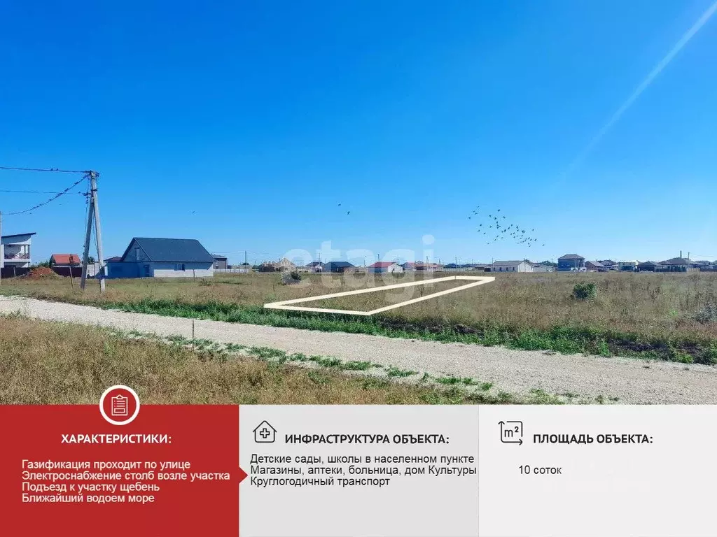 Участок в Крым, Черноморский район, с. Новосельское ш. Черноморское ... - Фото 1