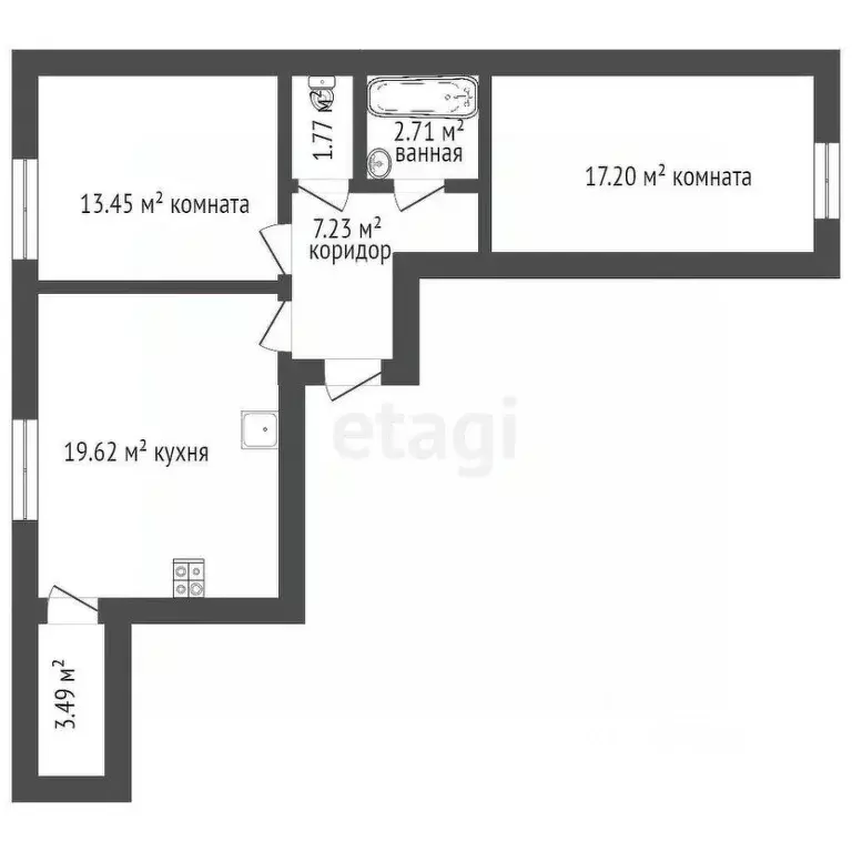 2-к кв. Костромская область, Кострома Лесная ул., 15А (72.8 м) - Фото 1